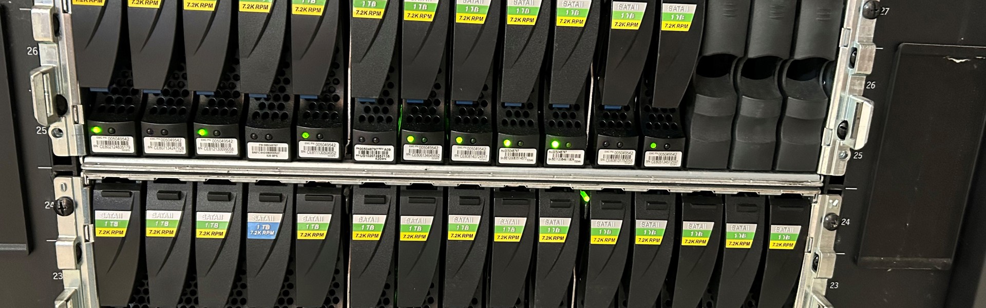 Picture of servers installed on a shelf