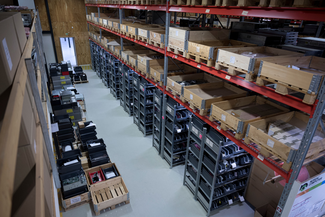 Stacking of the IT equipment at the warehouse of Nordic Computer