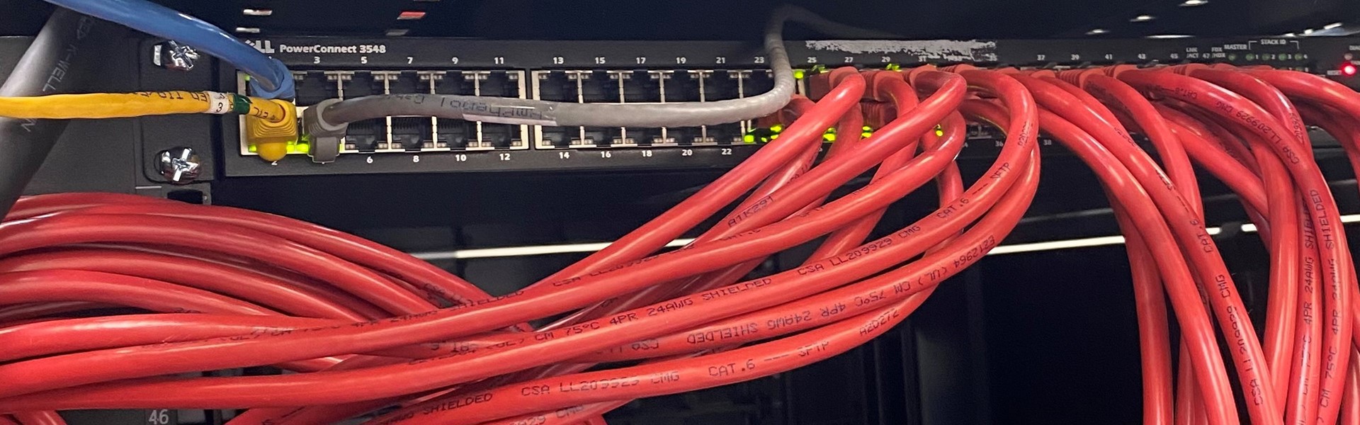 Photo of network switch at test center of Nordic Computer